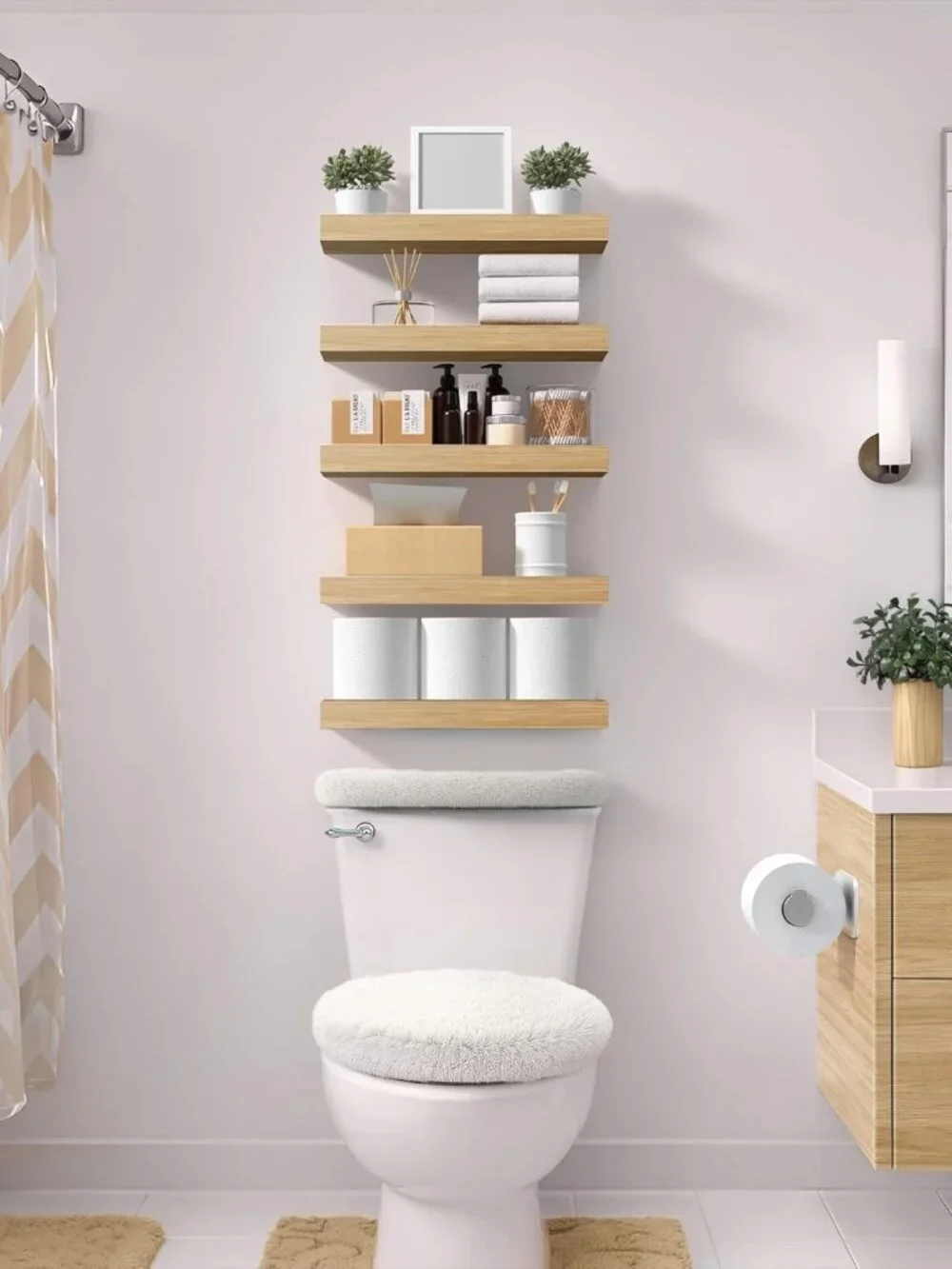 Lightweight 3 Pack of 16 Inch Floating Shelves - Perfect for Stylish Storage